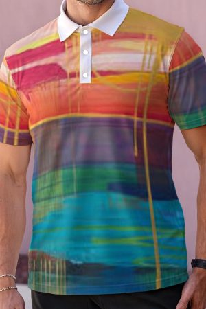 All-Over Print Men's Polo Collar Jersey