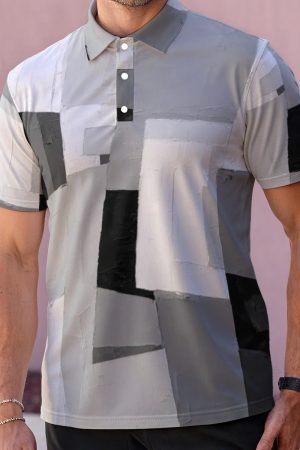 All-Over Print Men's Polo Collar Jersey