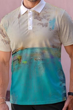 All-Over Print Men's Polo Collar Jersey