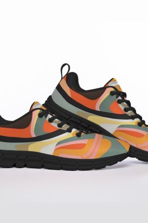 All-Over Print Men's Sports Shoes With Black Sole