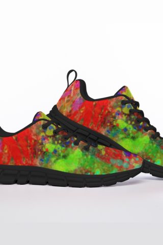 All-Over Print Men's Sports Shoes With Black Sole