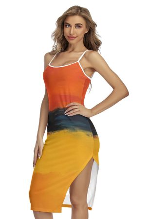 All-Over Print Women's Back Cross Cami Dress