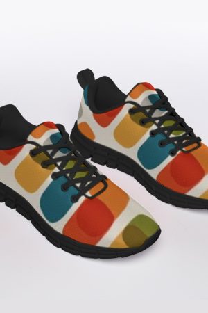 All-Over Print Men's Sports Shoes With Black Sole